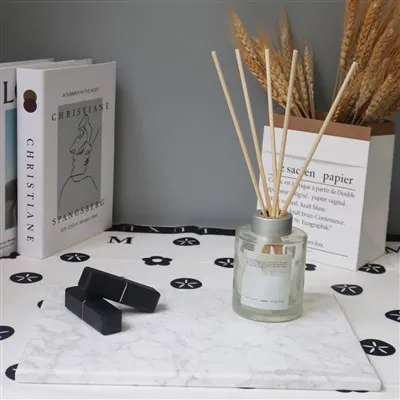 صينية رخامية مربعة كارارا وايت رخام